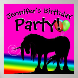 Rainbow Unicorn Party Poster