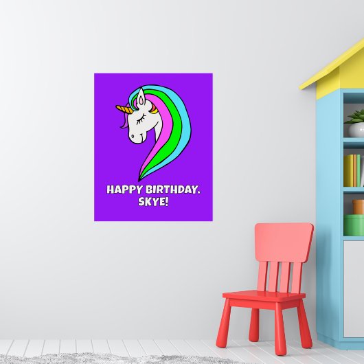 Rainbow Unicorn Party Poster (Kinderkamer 1)