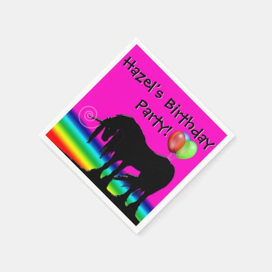 Rainbow Unicorn Party Servet (Hoek)