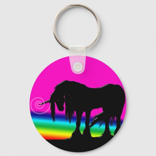 Rainbow Unicorn Party Sleutelhanger (Voorkant)