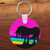 Rainbow Unicorn Party Sleutelhanger (Voorkant)