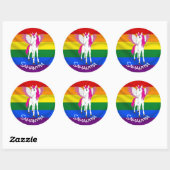 Rainbow Unicorn Party Thema Ronde Sticker (Vel)