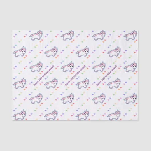 Rainbow Unicorn Party Tissuepapier (Voorkant)