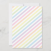 Rainbow Unicorn Party Verjaardag Nodig Roze Bloeme Kaart (Achterkant)