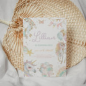 Rainbow Unicorn Pastel Verjaardag uitnodiging