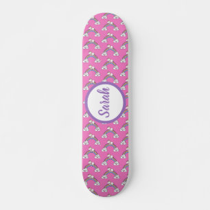 Rainbow Unicorn Pattern Persoonlijke naam Persoonlijk Skateboard