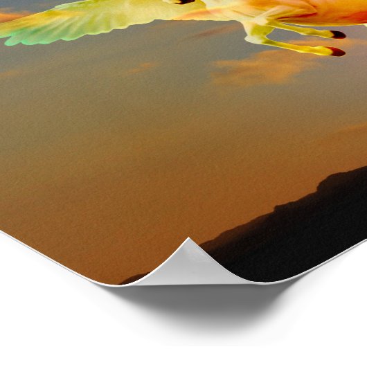 Rainbow unicorn pegasus poster (Hoek)