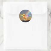 Rainbow unicorn pegasus ronde sticker (Tas)