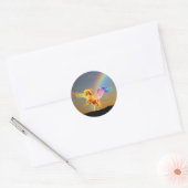 Rainbow unicorn pegasus ronde sticker (Envelop)