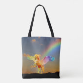 Rainbow unicorn pegasus tote bag (Achterkant)
