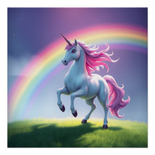 Rainbow Unicorn Perfect Poster