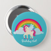 Rainbow Unicorn Personalized Birthday Button (Voorkant /achterkant)