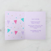 Rainbow Unicorn Personated Age Paars Birthday Kaart (Binnen)