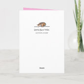 Rainbow Unicorn Personated Age Pink Birthday Kaart (Achterkant)