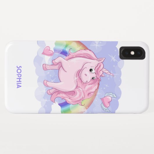 Rainbow Unicorn Persoonlijke naam Case-Mate iPhone Case (Achterkant (horizontaal))