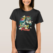 Rainbow Unicorn Pianist Piano T-shirt (Voorkant)