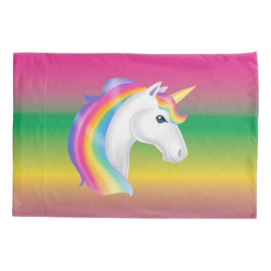 Rainbow Unicorn Pillow Hoesje Set Kussensloop (Achterkant-Links)