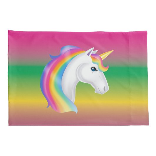 Rainbow Unicorn Pillow Hoesje Set Kussensloop (Achterkant-Rechts)