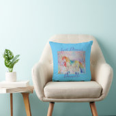 Rainbow Unicorn Pink Girls Sweet Dreams Cushion Kussen (Stoel)