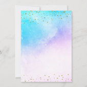 Rainbow Unicorn Pink Heart 1st Birthday Party Kaart (Achterkant)