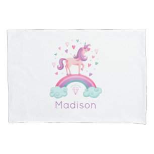 Rainbow Unicorn Pink Paars Girly Kussensloop