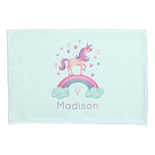 Rainbow Unicorn Pink Paars Girly Pillow Hoesje Kussensloop