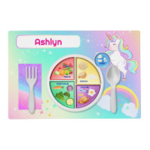 Rainbow Unicorn Plaats Instelling & Gezond Bord