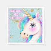 Rainbow Unicorn Planner Gold Glitter Pink Servet (Voorkant)