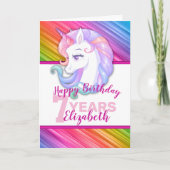 Rainbow Unicorn Pony Girl Birthday Kaart (Voorkant)