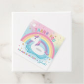 Rainbow Unicorn Pool Verjaardagsfeestje Dank u Bedankjes Labels (In situ)