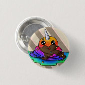 Rainbow Unicorn Poop Ronde Button 3,2 Cm (Voorkant /achterkant)
