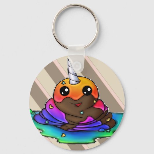 Rainbow Unicorn Poop Sleutelhanger (Voorkant)