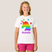 Rainbow Unicorn Pop It Fidget Speelgoed Kinderen T-shirt (Voorkant volledig)