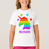 Rainbow Unicorn Pop It Fidget Speelgoed Kinderen T-shirt (Voorkant)