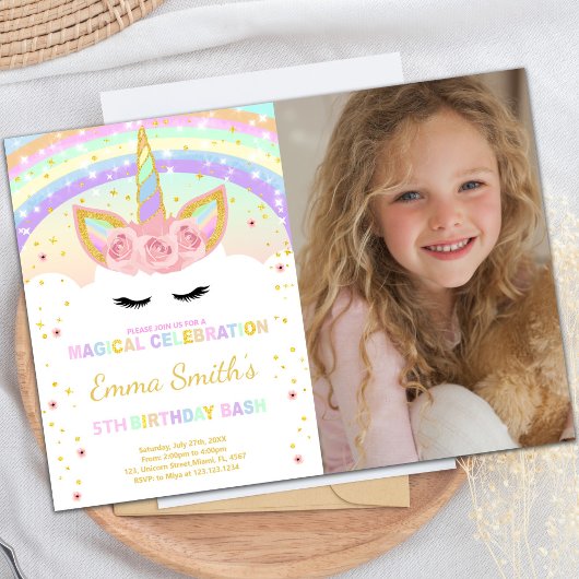 Rainbow Unicorn post Kaarten met foto