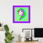 Rainbow Unicorn Poster (Thuiskantoor)