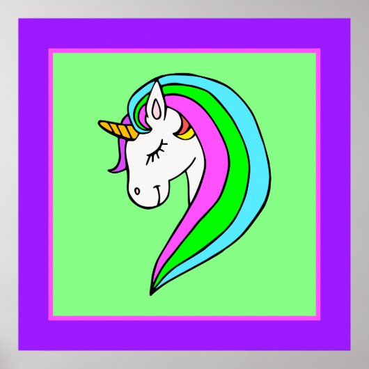 Rainbow Unicorn Poster (Voorkant)