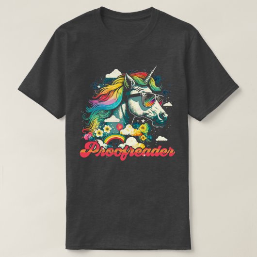 Rainbow Unicorn Proofreader T-shirt (Design voorkant)