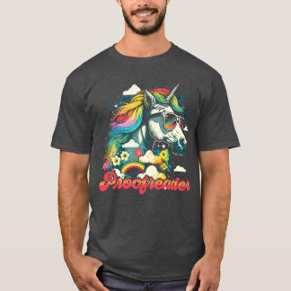 Rainbow Unicorn Proofreader T-shirt
