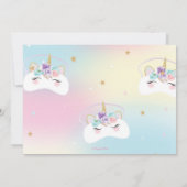 Rainbow Unicorn pyjama verjaardagsfeestje foto Kaart (Achterkant)