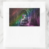 Rainbow Unicorn Rentagular Sticker (Tas)