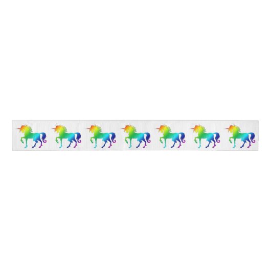 Rainbow Unicorn Ribbon Grosgrain Lint (Voorkant)