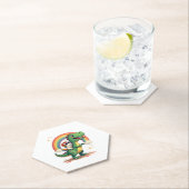 Rainbow Unicorn Riding T rex - Dinosaur Boys Girls Kartonnen Onderzetters (Insitu)