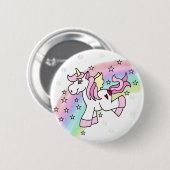 Rainbow Unicorn Ronde Button 5,7 Cm (Voorkant /achterkant)