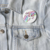 Rainbow Unicorn Ronde Button 5,7 Cm (In situ)