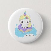 Rainbow Unicorn Ronde Button 5,7 Cm (Voorkant)