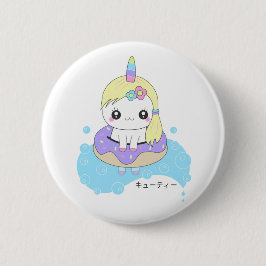 Rainbow Unicorn Ronde Button 5,7 Cm