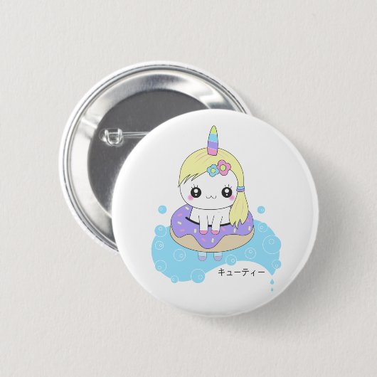 Rainbow Unicorn Ronde Button 5,7 Cm (Voorkant /achterkant)