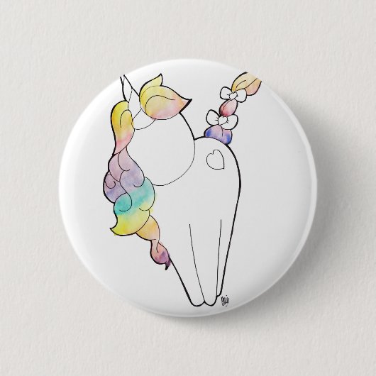 Rainbow Unicorn Ronde Button 5,7 Cm (Voorkant)