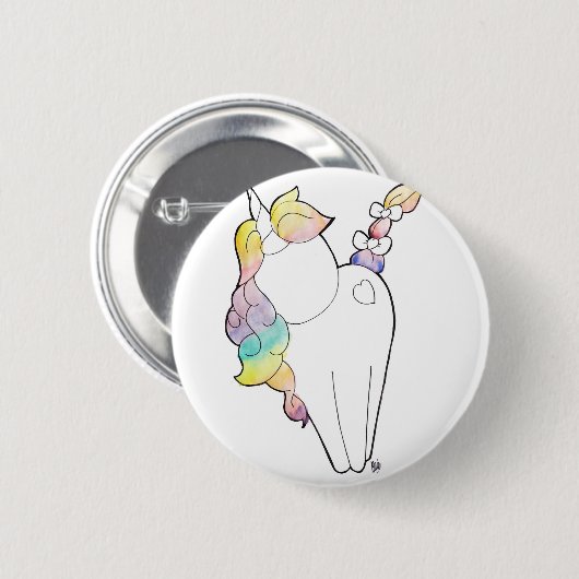 Rainbow Unicorn Ronde Button 5,7 Cm (Voorkant /achterkant)